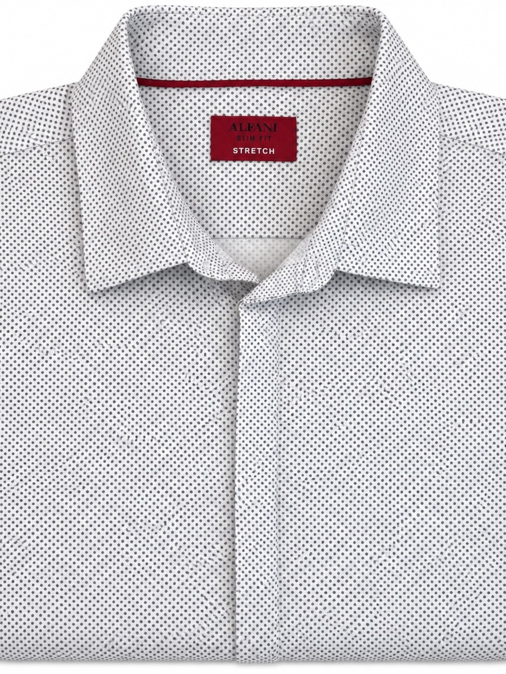 Alfani Slim Fit Stretch Short Sleeve Button-Down Shirt White XL